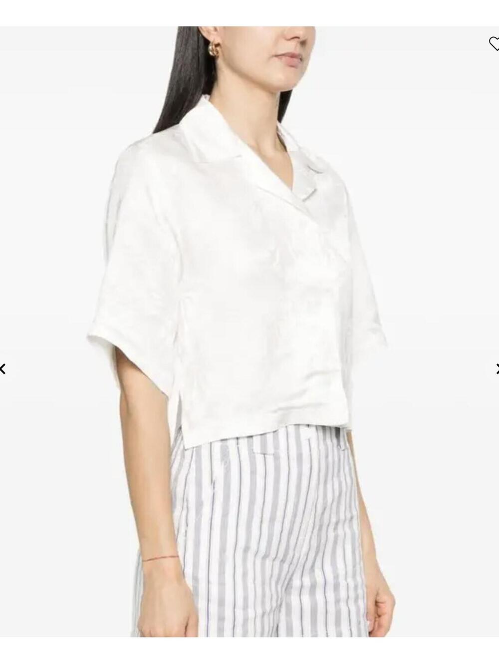 Sandro cropped shirt with jacquard flowers size 1